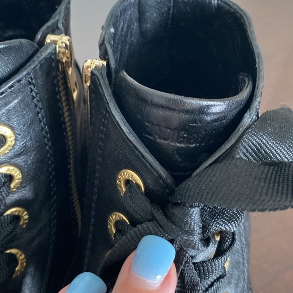 Zadig & Voltaire Laureen Chain Welt Smooth Boot in Noir Gold - Picture 9 of 14